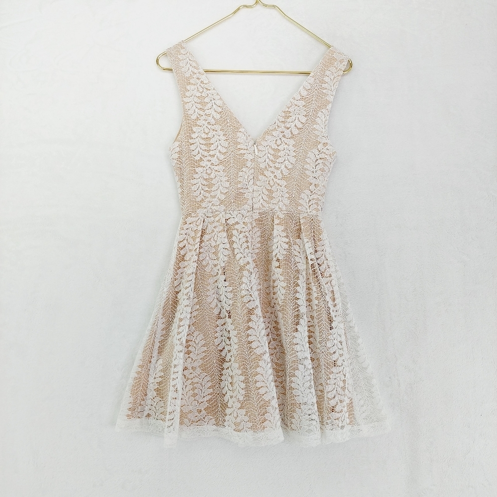 Lulus All of My Heart White Lace Skater Dress P6341 - Picture 5 of 9